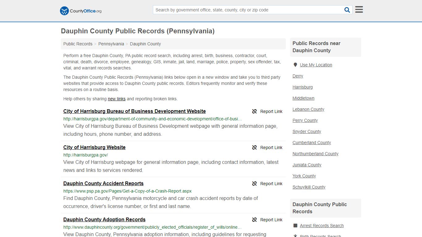 Public Records - Dauphin County, PA (Business, Criminal ...